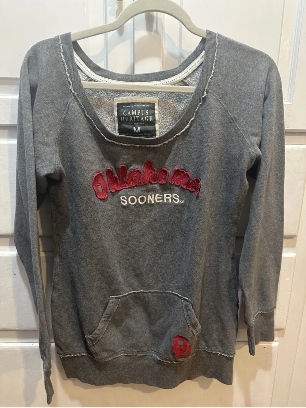 OU Sooners Girl’s Sweatshirt M Campus Heritage OU Oklahoma Vtg Worn Vibe
